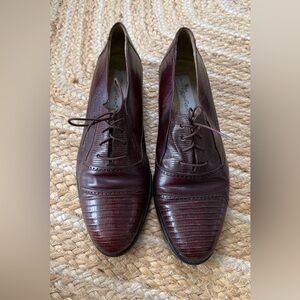 Mezlan Exotic Elegant Size 11 Burgundy Leather Men's Shoes